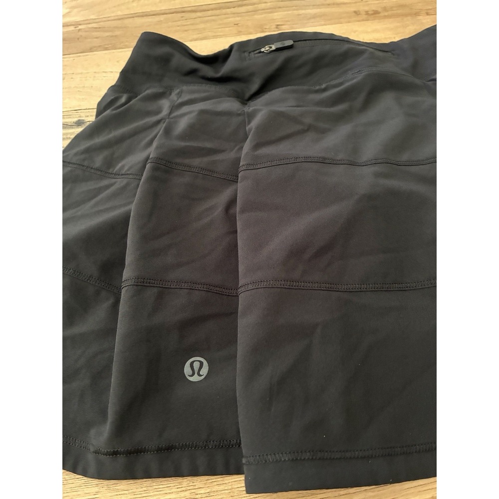 Lululemon Pace Rival Skirt Sz 4 Black Mid Rise Skort Tennis Pickleball Golf - Picture 8 of 8